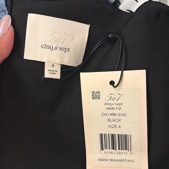 NWT Cinq a Sept Elegant Black Women's crop Top, US4 - Picture 9 of 10